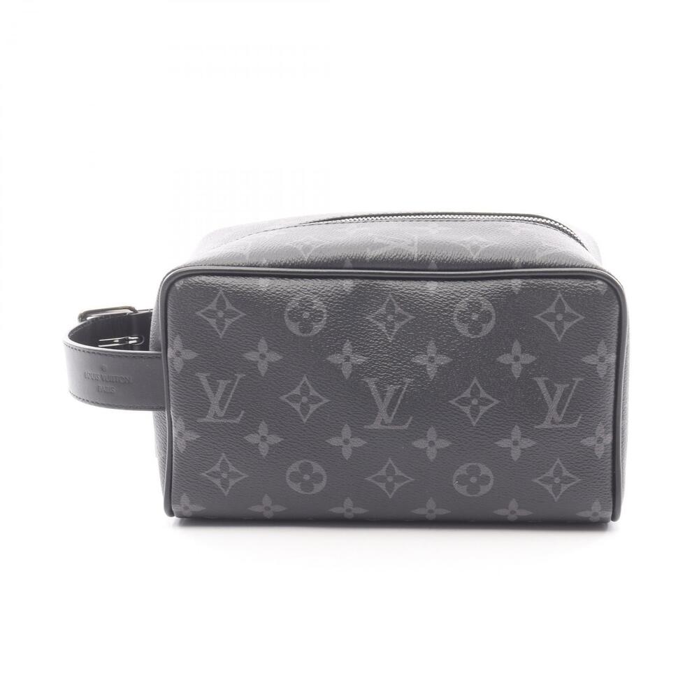 Louis Vuitton Locker Dopp Shoulder Bag Canvas Leather Monogram Eclipse Black